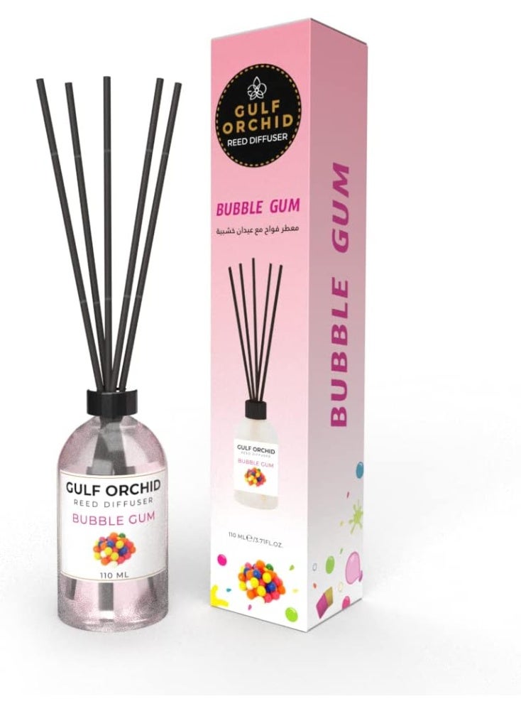 Gulf Orchid Bubble Gum Aromatherapy Reed Diffuser Air Freshener Fragrance Perfect for Home & Office 110 ml - Image 1